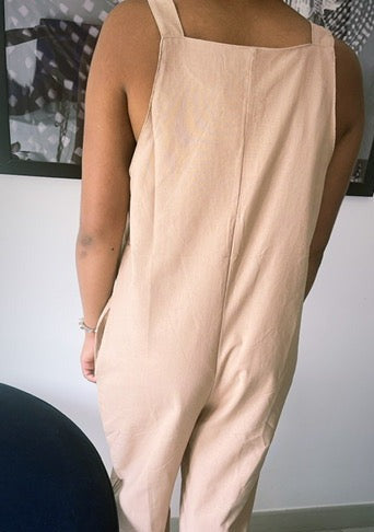 Salopette fluide beige