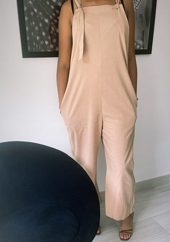Salopette fluide beige